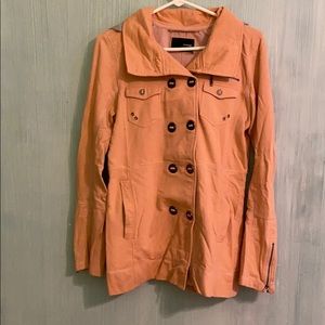 Hurley Peach and Grey Striped Hooded Jacket